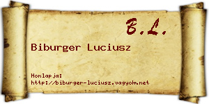 Biburger Luciusz névjegykártya